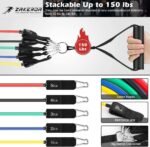 Resistance Bands Set for Home Gym – 5 Stackable Exercise Bands, Handles, Door Anchor, Ankle Straps & Bag – Full Body Workout & Physical Therapy Kit - Image 3